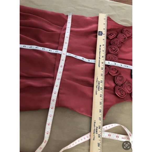 Max And Cleo Sleeveless Roses Detail Formal Dress 12 A-line Lined Open Zipper - Picture 7 of 7